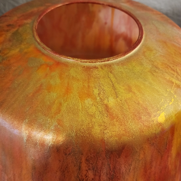 HANDCRAFTED Abstract Upcycled Glass Artwork HANDPAINTED Tabletop Art Decor - Picture 16 of 17